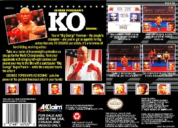 George Foreman's KO Boxing (USA) (Doritos Promo) box cover back